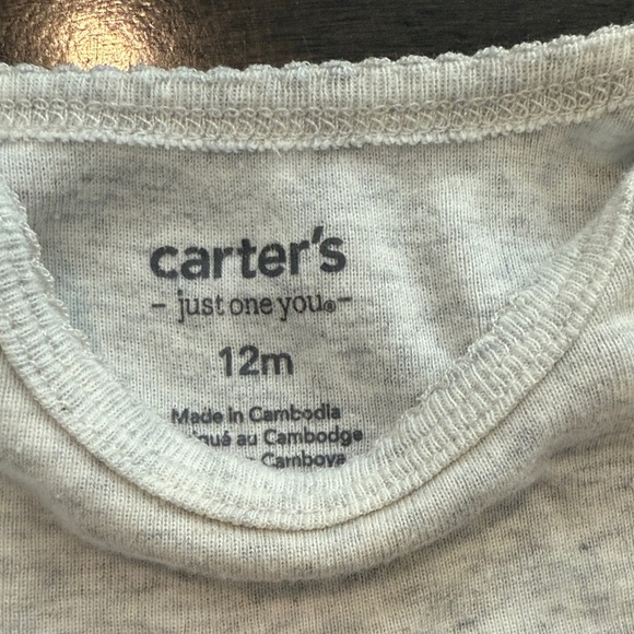 Carter's Gray Bodysuit with Pink Embroidery - Picture 4 of 4